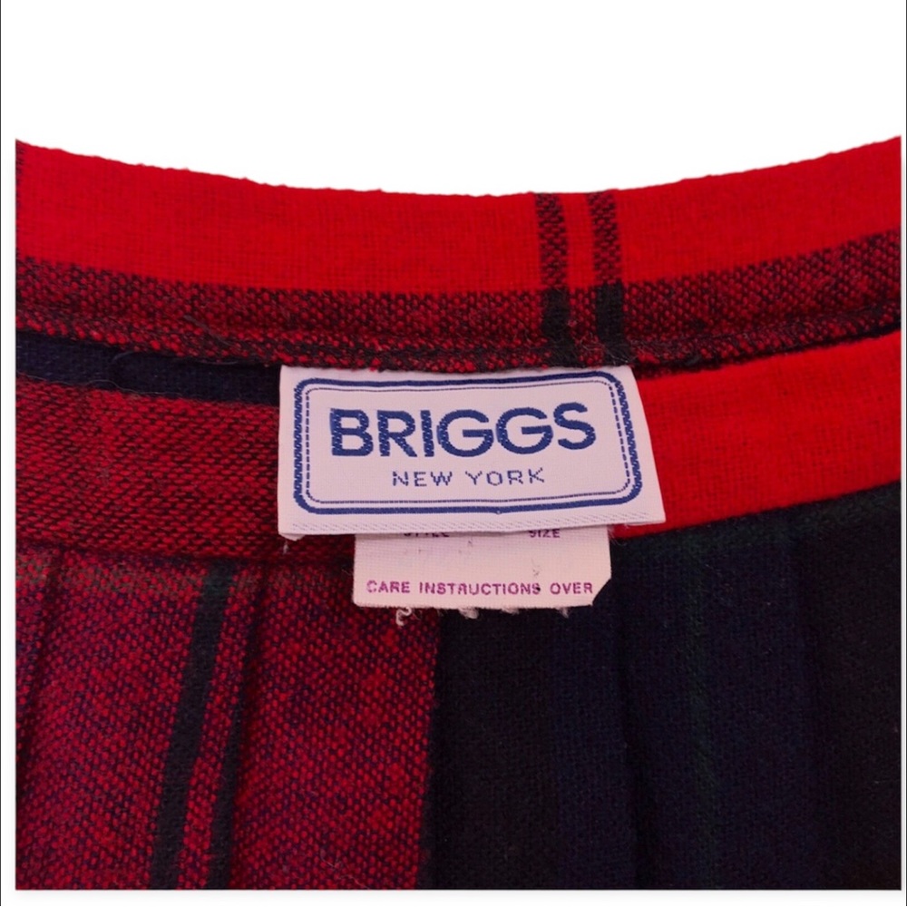 Briggs Vintage Wool Blend Preppy Plaid Skirt Womens Size 10 Back to School - Picture 2 of 4